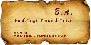 Berényi Annamária névjegykártya